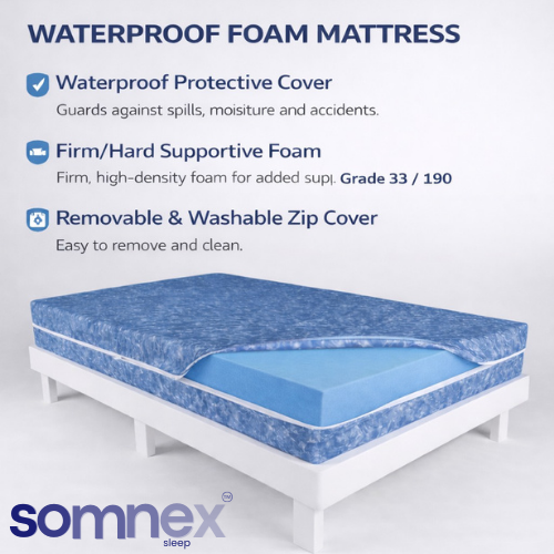 7” (18cm) Hard/Firm Waterproof Foam Mattress